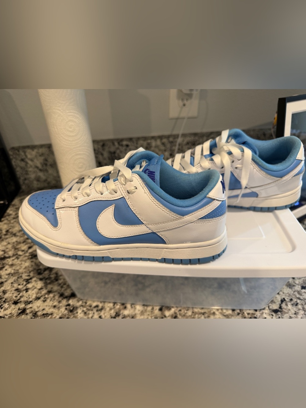 Nike Kids Low-Top Sneakers — White & Light Blue